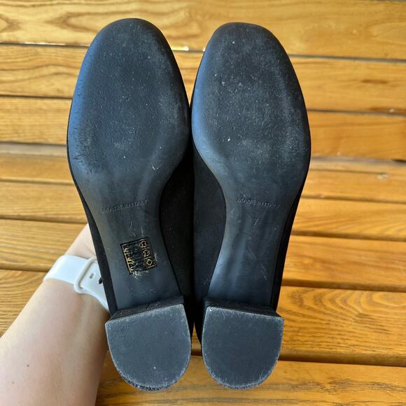 Everlane The Day Heel Womens 7 Black Suede Italian Leather Slip On Classic Work - Picture 10 of 11